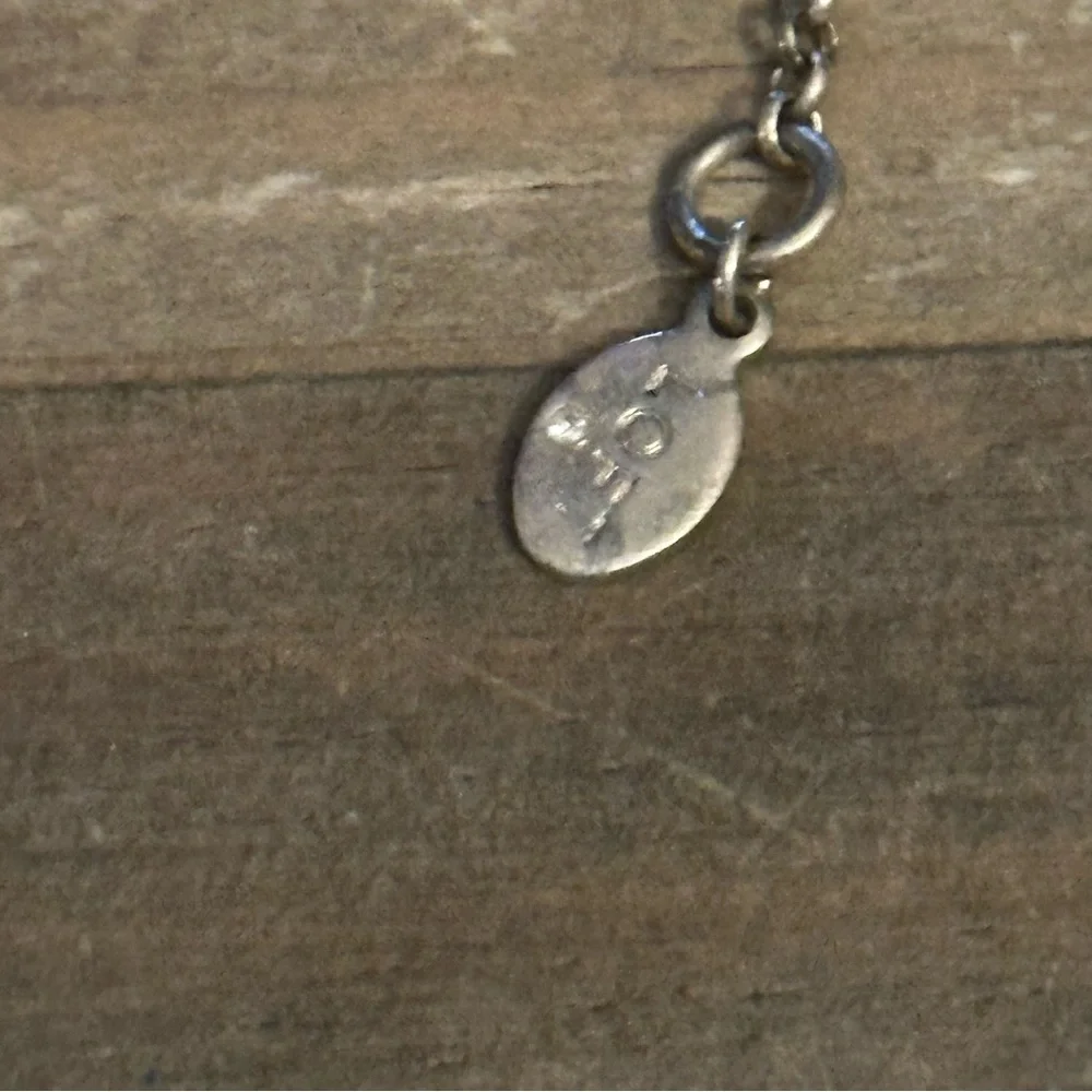 Vintage Loft gold tone layered opal and rhinestone necklace - Picture 4 of 5